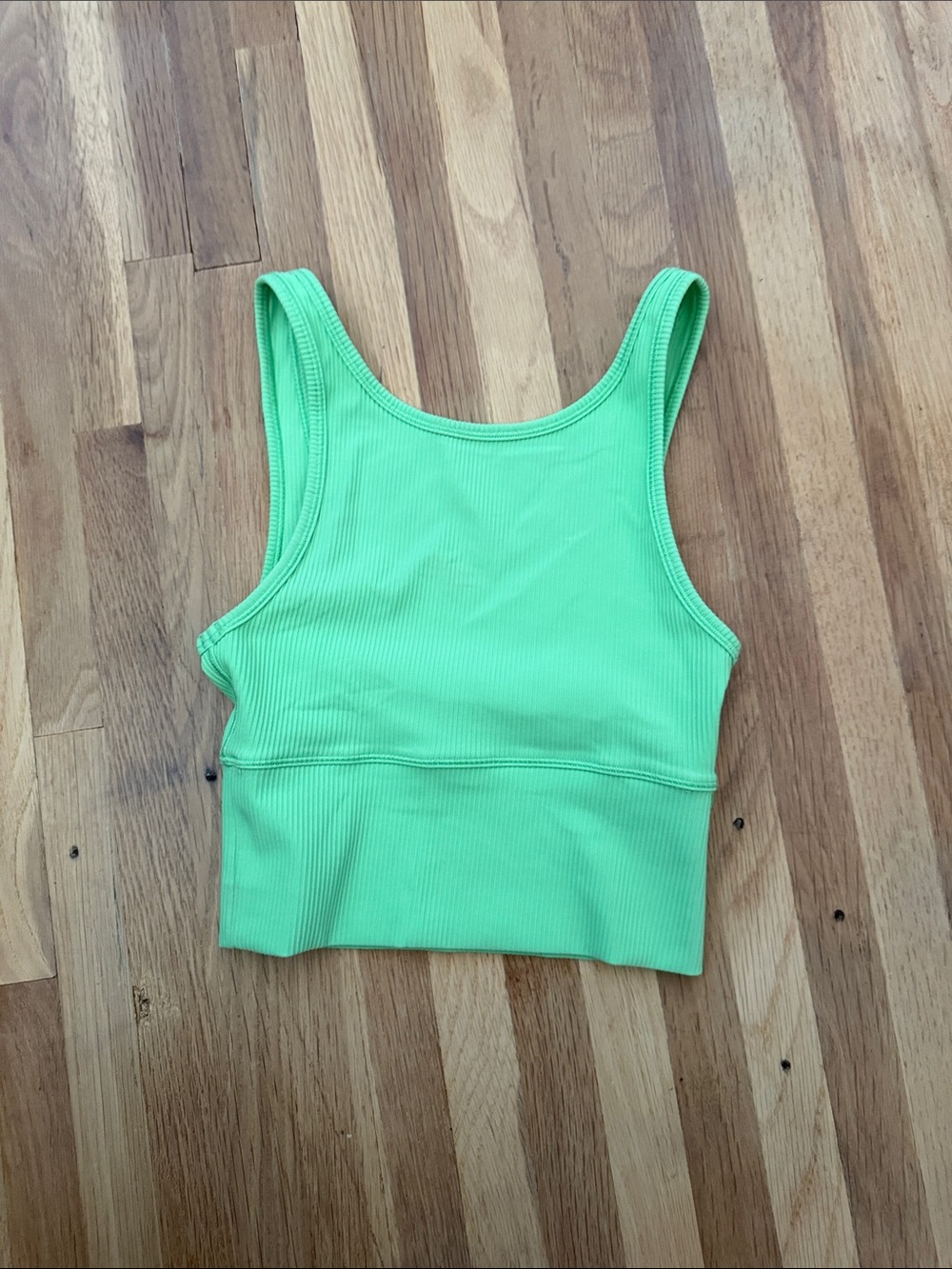 lululemon athletica Neon Green Ribbed Cropped Tank